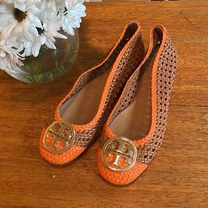 Tory Burch Woven Leather Minnie Ballet Flats Resort Spring